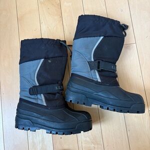 L.L. Bean Kids' Northwoods Black and Grey Snow Boots